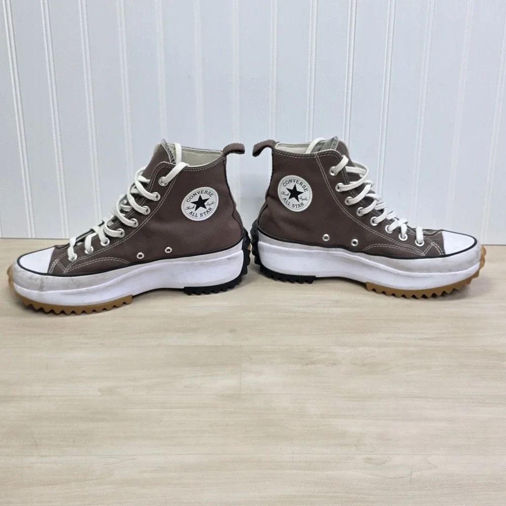 Converse Run Star Hike Canvas Platform‎ Sneakers Brown Men's Size 9 Women's 10.5